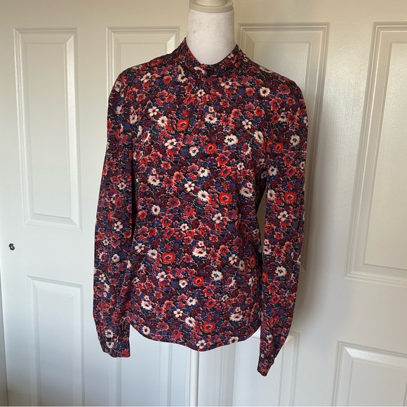 Veronica Beard Chilton Blouse. Berry Multi. Size 6 - Picture 2 of 9
